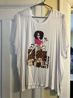 3X White Silky Top